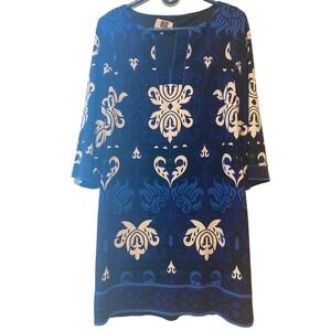 Laundry by Design Blue Pattern Shift Dress - Size 8